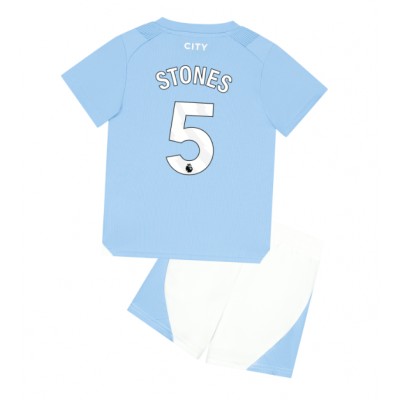 Manchester City John Stones #5 Hemmatröja Barn 2023-24 Kortärmad (+ Korta byxor)